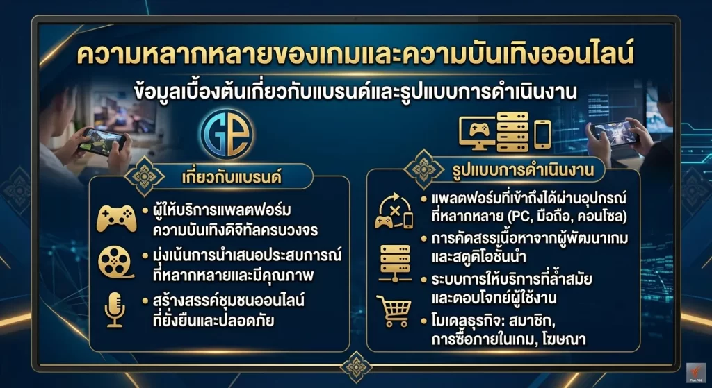 ความหลากหลายของเกมและความบันเทิงออนไลน์