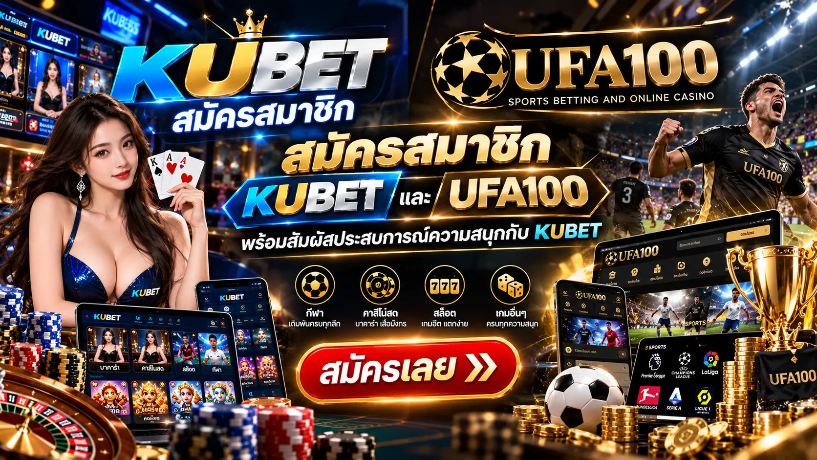สมัครสมาชิก kubet และ UFA100 พร้อมสัมผัสประสบการณ์ความสนุกกับ KUBET